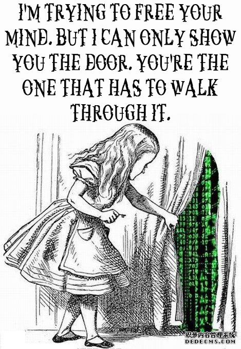 i am trying to free your mind, but i can only show you the door. you are the one that has to walk through it.