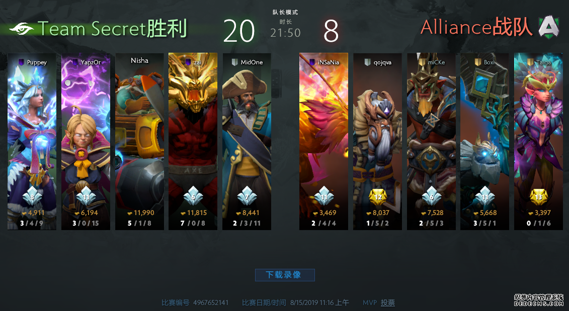 2019DOTA2国际邀请赛小组赛首日 Secret、VG小组领跑